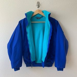 Patagonia Vintage Fleece Jacket Bomber Blue Teal